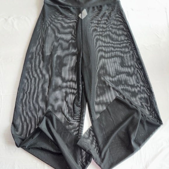 Chic Black Mesh Pants - Picture 1 of 4